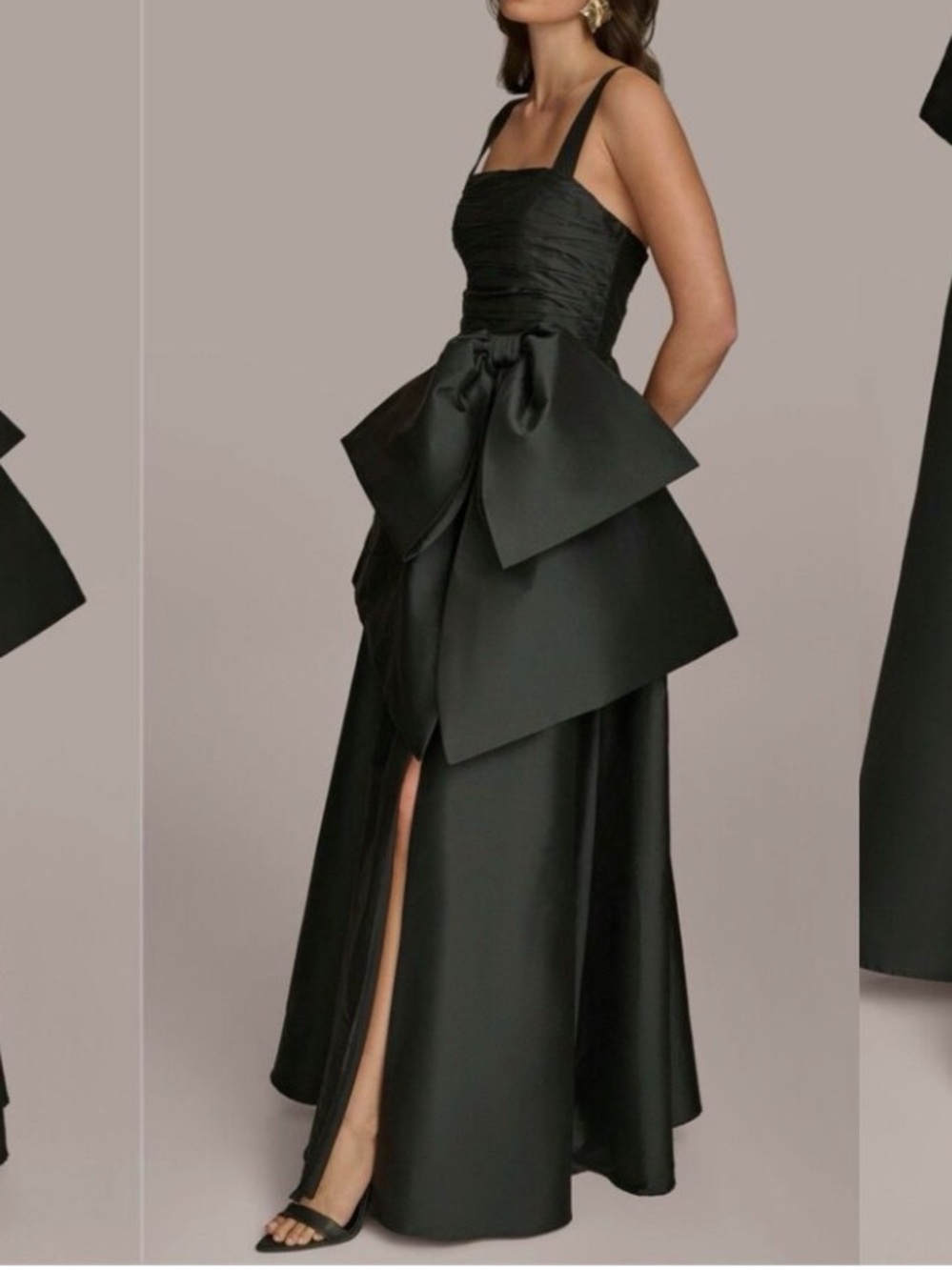 Donna Karan New York Black Ruched Ball Gown Dress Size 14 NWT Formal Evening - Picture 3 of 10